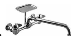 Two Handle Combo Wall Mount Kitchen Faucet w/ 12" Tubular Spout