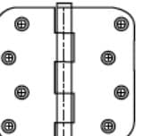 5/8" Radius Corner Plain Bearing Hinge — Non-Removable Rivet Pin