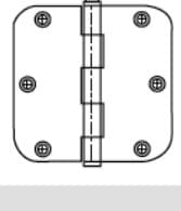 Finial Pin 5/8" Radius Corner Plain Bearing Hinge