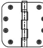 5/8" Radius Corner Ball Bearing Hinge — Button Tip