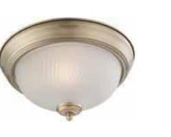 Antique Brass 2-Light Ceiling Fixture