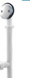 Extended Height White Plastic Tubular Lift-N-Turn Bath Waste Assembly
