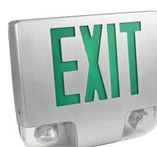 Die-Cast Aluminum LED Emergency Light/Exit Sign Combination Unit With Battery Back-Up