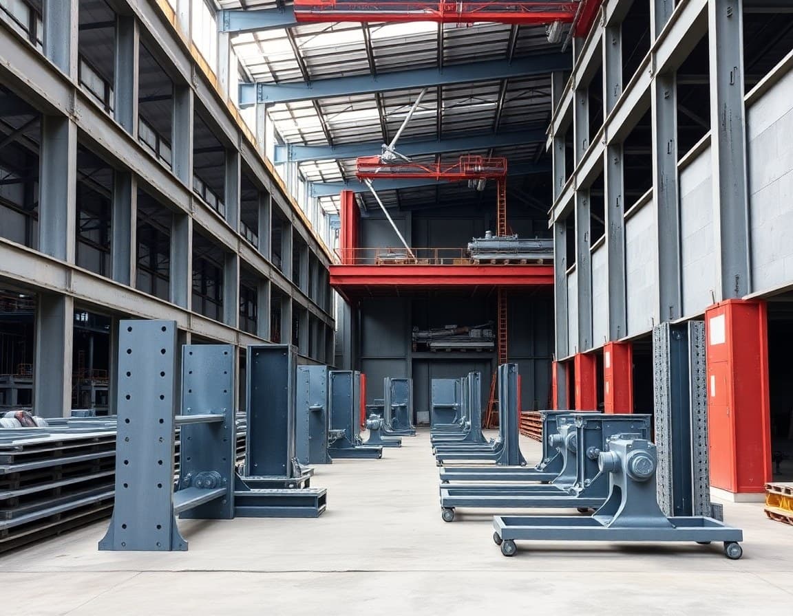Industrial components staged in distribution facility