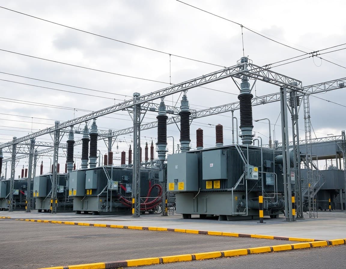 Electrical substation with transformers